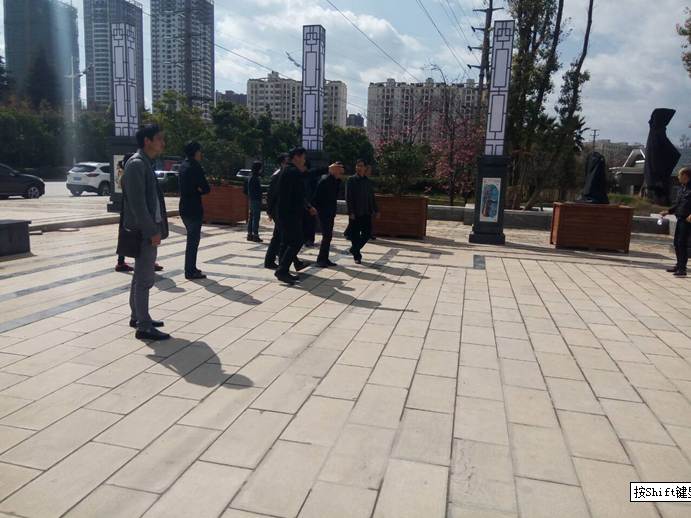 宁湖新城管委会王副主任组织相关领导到我司监理的安宁市宁湖公园及宁湖湿地公园视察
